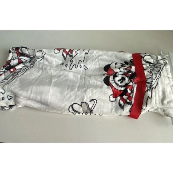 Disney Mickey Minnie Mouse Christmas Sledding Soft Plush Throw Blanket 50x70” - Picture 9 of 11